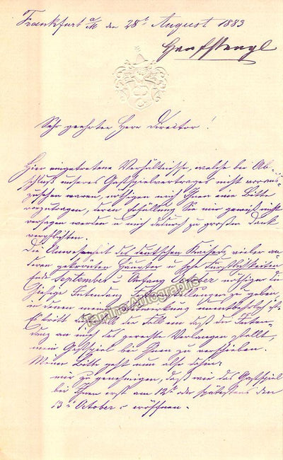 Schroeder-Hanfstaengl, Marie - Autograph Letter Signed 1883