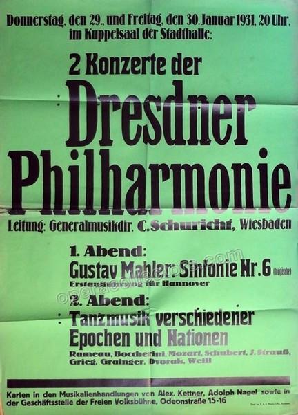 Schuricht, Carl - Poster Hannover 1931