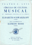 Schwarzkopf, Elisabeth - Signed Program Lisbon 1954