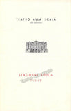 Season Program Teatro La Scala 1951-1952 - Maria Callas
