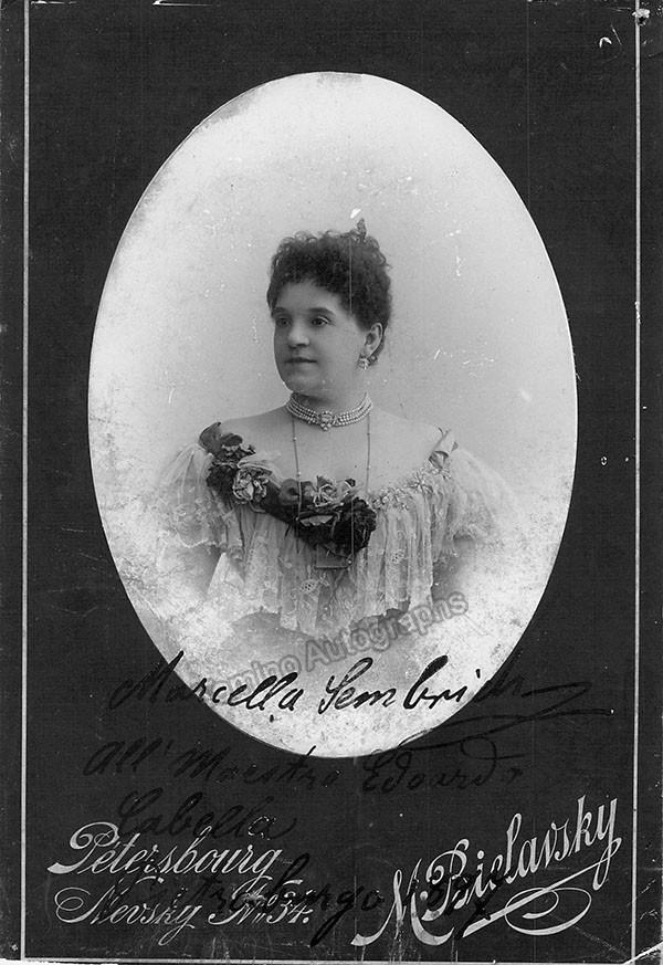Sembrich, Marcella - Signed Cabinet Photo 1897 - Tamino