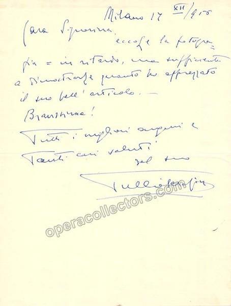 Serafin, Tullio - Signed Note 1916