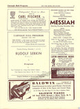 Serkin, Rudolf - Signed Program Carnegie Hall 1943