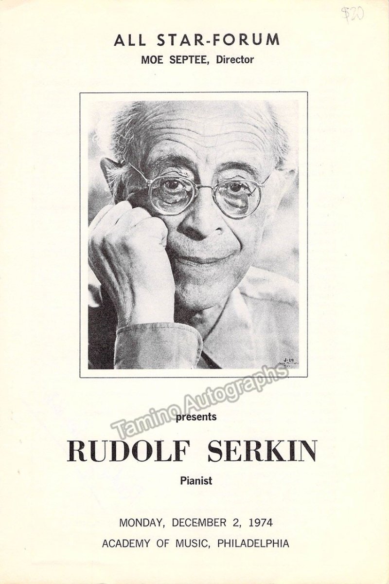 Serkin, Rudolf - Signed Program Philadelphia 1974 - Tamino