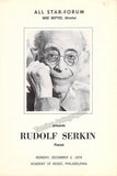 Serkin, Rudolf - Signed Program Philadelphia 1974