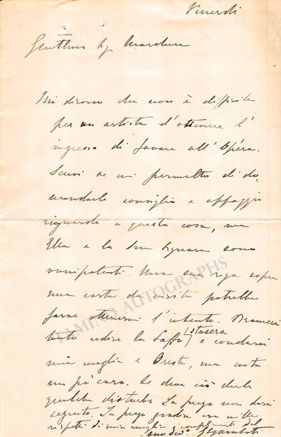 Sgambati, Giovanni - Autograph Letter Signed