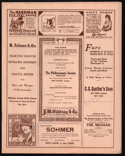 Singer Recitals at Carnegie Hall 1917-1919 - Lot of 7 Programs