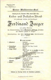 Singing Recital Programs - Vienna 1895-1917 - Lot of 9