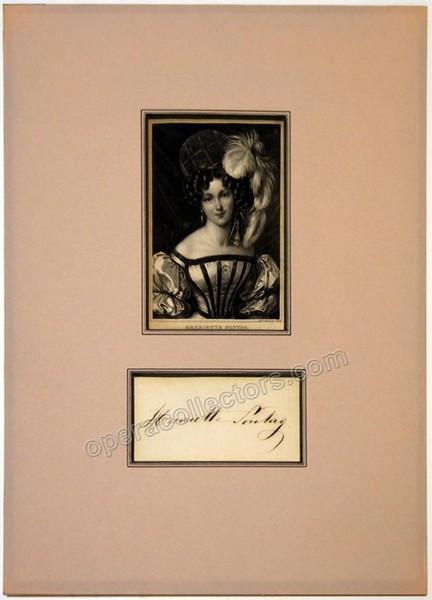 Sontag, Henriette - Signature and Vintage Print
