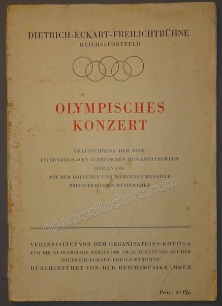 Special Concert Olympic Games 1936 Program - World Premieres! - Tamino