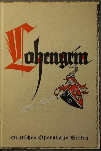 Special Program Lohengrin - Promotion of the nazi regime Deutsche Opera Berlin 1935 - Tamino
