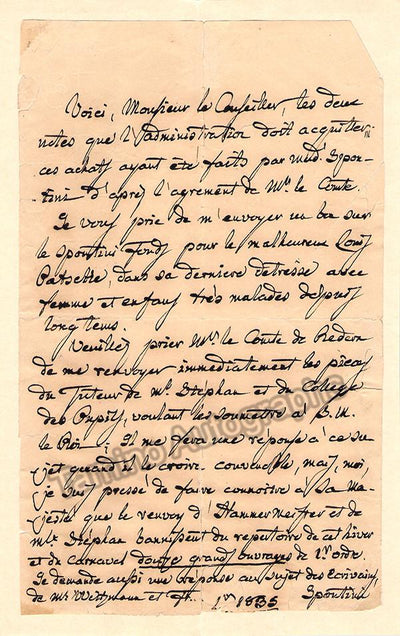 Spontini, Gaspare - Autograph Note Signed 1835