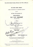 Stader, Maria - Haefliger, Ernst - Ross, Hugh - Signed Program New York 1961