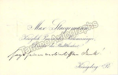 Staegemann, Max - Handwritten Cards