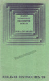 Starker, Janos - Inbal, Eliahu - Concert Program Berlin Festwochen 1969