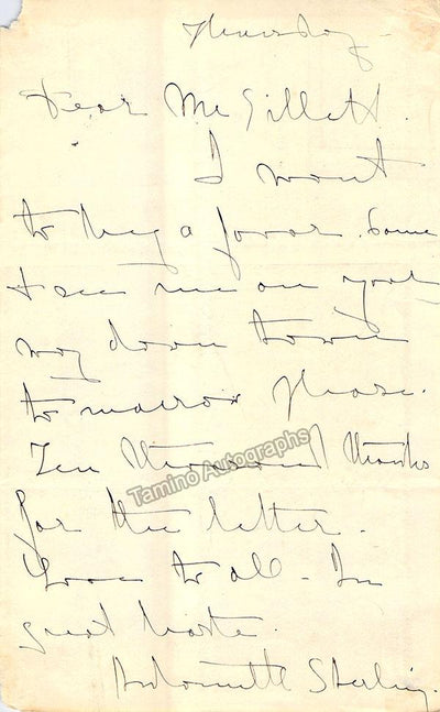 Sterling, Antoinette - Autograph Letter Signed