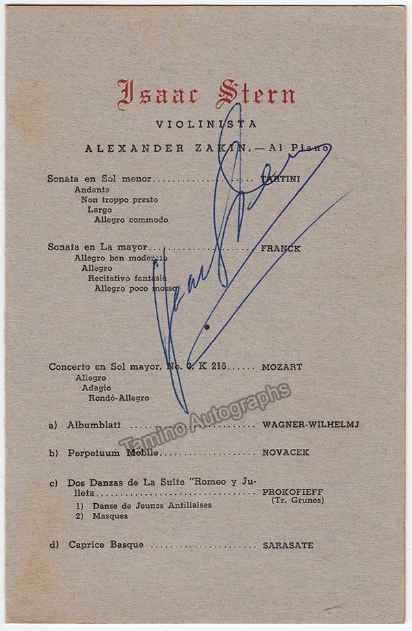 Stern, Isaac - Signed Program Havana 1949 - Tamino