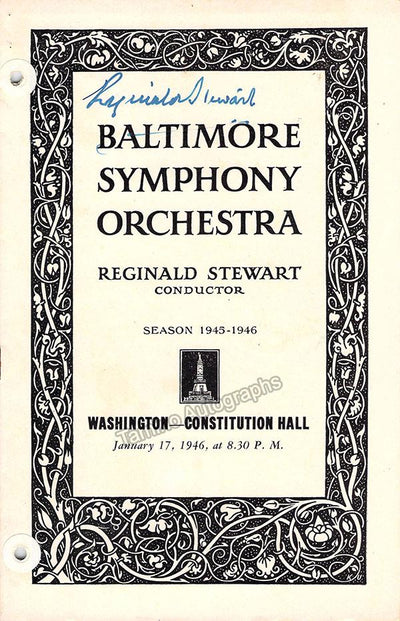 Stewart, Reginald - Set of 4 Signed Programs 1944-1947