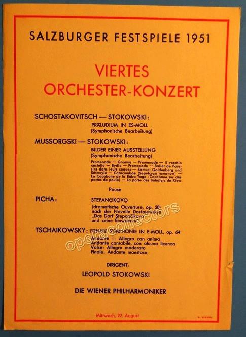 Stokowski, Leopold - Salzburg Festival Program 1951