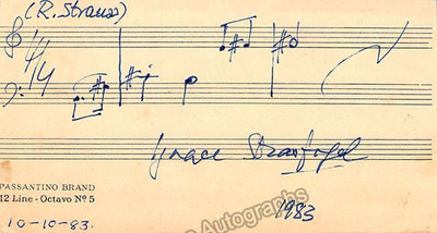 Strasfogel, Ignace - Autograph Music Quote Signed 1983