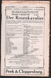 Strauss, Richard - Der Rosenkavalier Program The Hague 1917