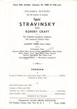 Stravinsky, Igor - Concert Program New York 1959