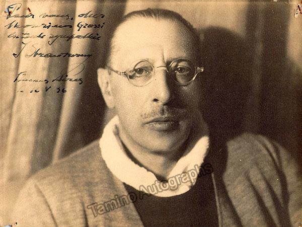 Stravinsky, Igor - Signed Photograph 1936