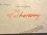 Stravinsky, Igor - Typed Note Signed 1947