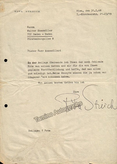 Streich, Rita - Autograph Lot