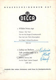 Strienz, Wilhelm - Signed Program Victoria Hall