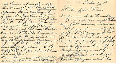Sucher, Rosa - Autograph Letter Signed 1896