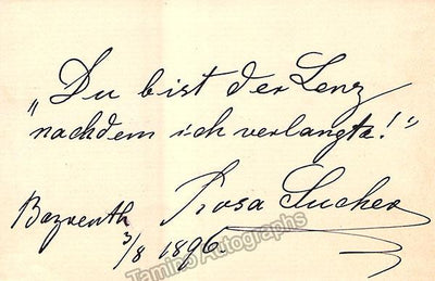 Sucher, Rosa - Signed Card 1896