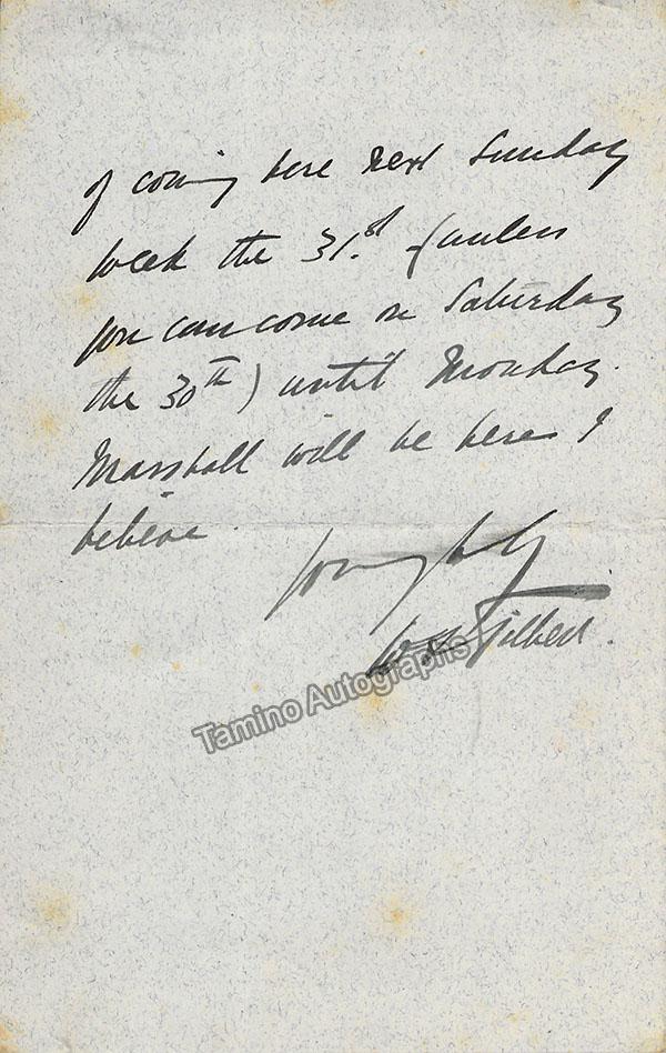 Arthur Sullivan - William S Gilbert Autograph Notes Signed – Tamino