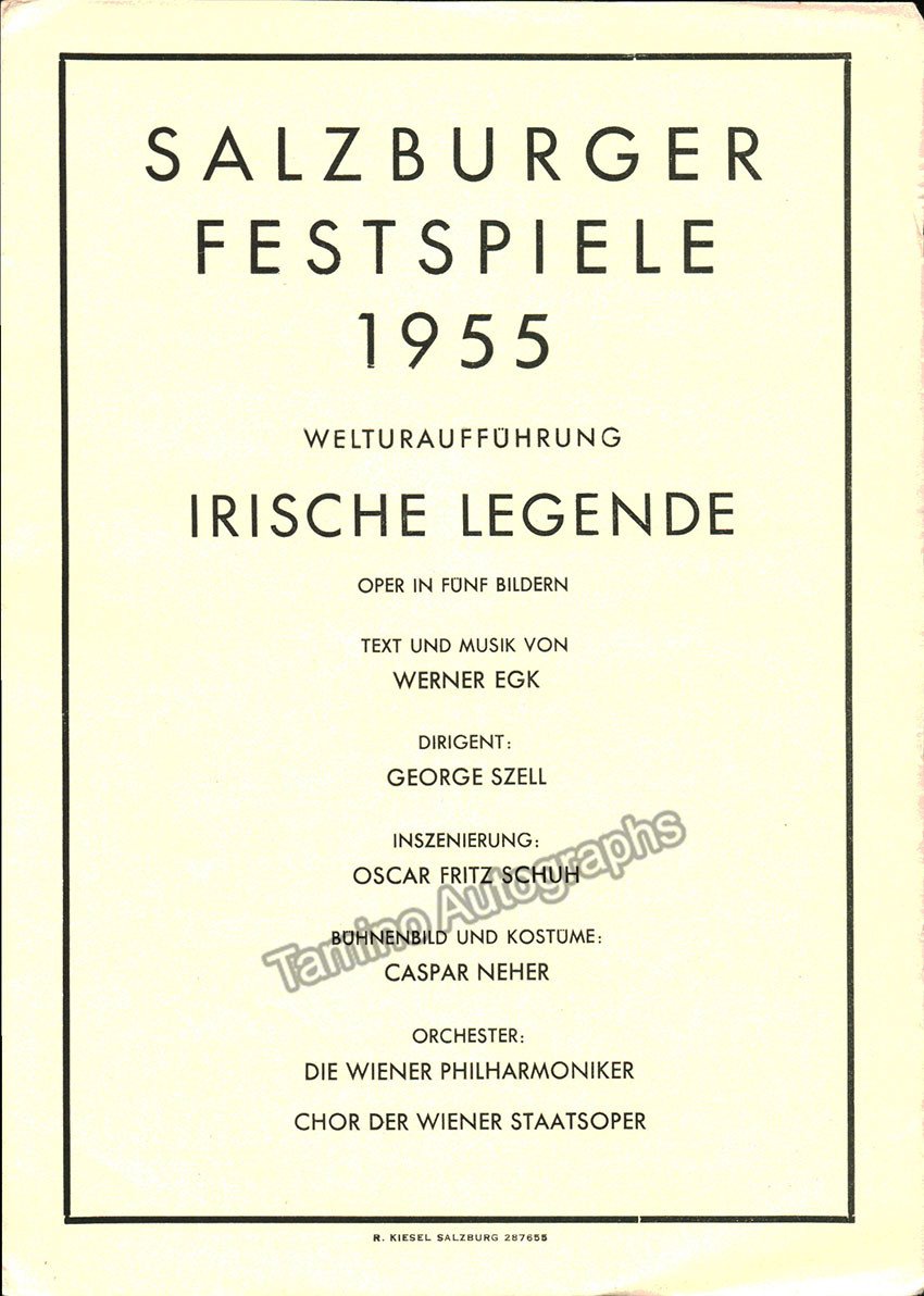 Szell, Georg - Salzburg Festival Program 1955 - Tamino