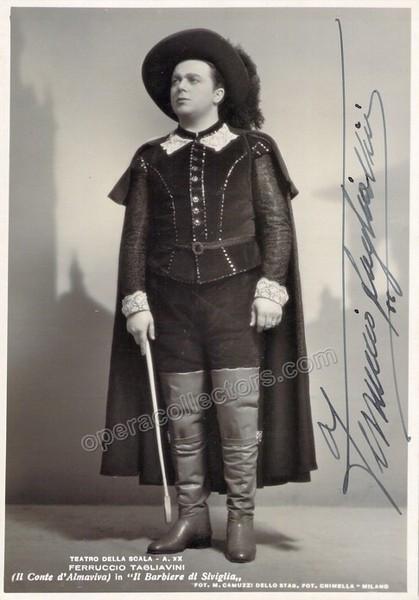 Tagliavini, Ferruccio - Signed Photo in Barbiere + Signed Letter