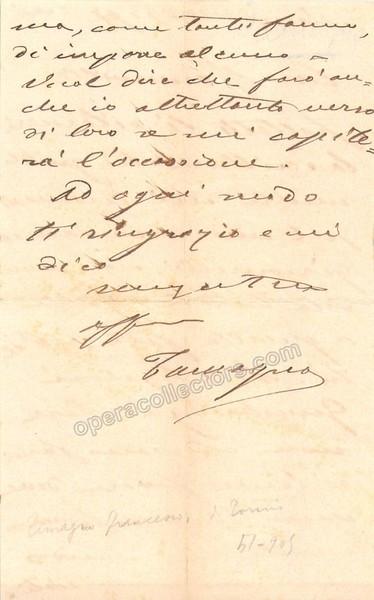 Tamagno, Francesco - Autograph Letter Signed 1897 - Tamino