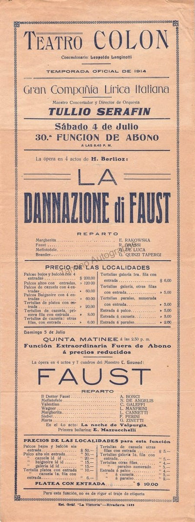 Faust & La Damnation de Faust 1914