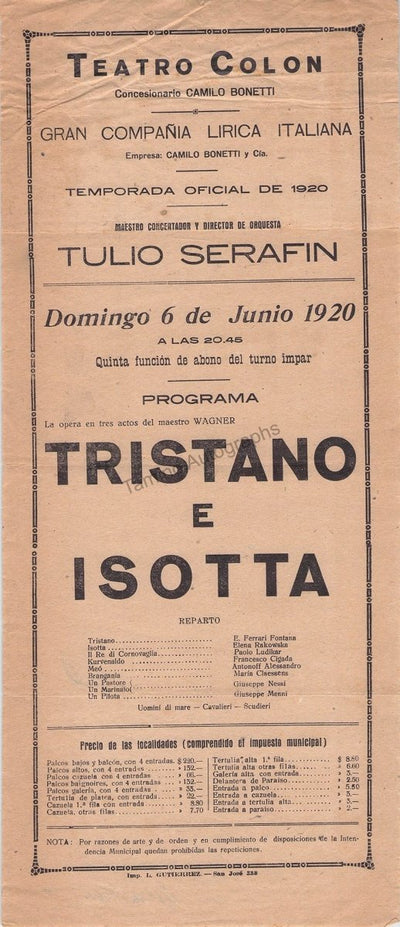 Tristan und Isolde 1920