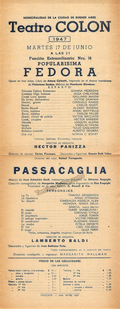Fedora & Passacaglia 1947
