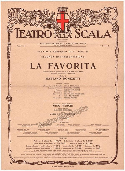 Teatro La Scala - Unsigned Opera Playbills 1960-1990 (Various Options)