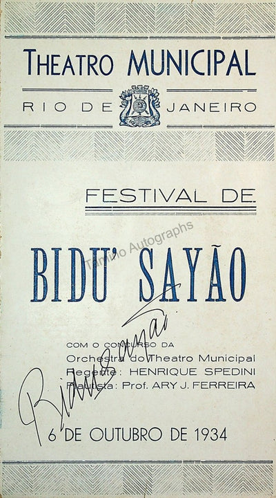 Teatro Municipal Rio de Janeiro - Signed Program Lot