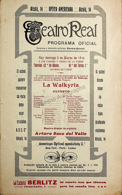 Teatro Real de Madrid - Collection of 29 Programs 1916-1924