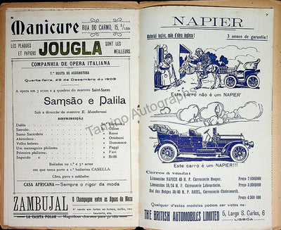 Teatro San Carlos - Lisbon - Lot of 18 Opera Programs 1908-1910