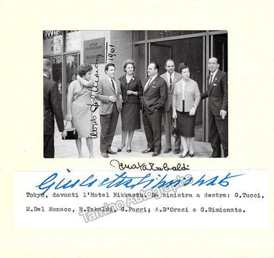 Tebaldi, Renata - Del Monaco, Mario - Simionato, Giulietta - Triple Signed Photograph 1961