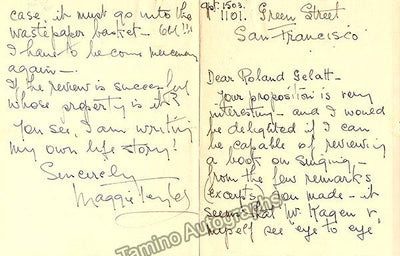 Teyte, Maggie - Lot of 3 Autograph Notes Signed +1 Typed Book Review and 4 Typed Letters sent to Teyte