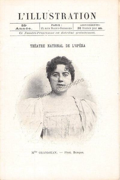 Theatre National de L´Opera - L´Illustration - Program Lot 1894-1903