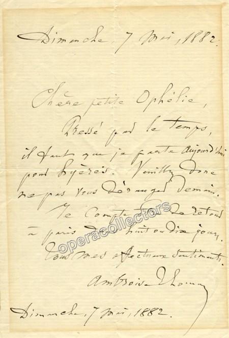 Thomas, Ambroise - Autograph Letter Signed