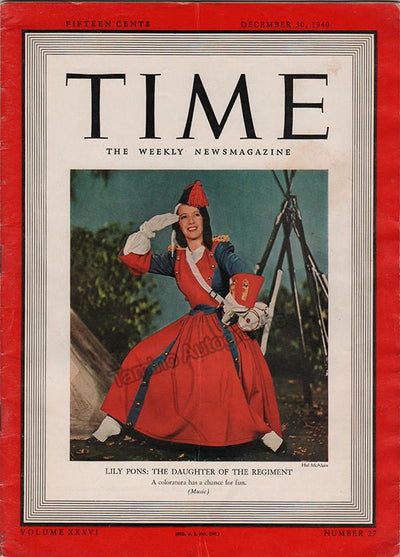 TIME Magazines with Opera Artists: Ponselle, Melba, Bernstein, Flagstad & Many More