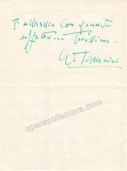 Toscanini, Arturo - Autograph Letter Signed + Envelope + 2 ALS from Walter Toscanini - Tamino