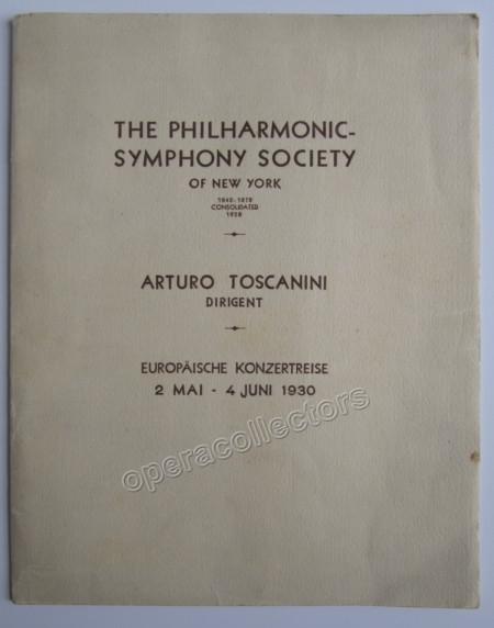 Toscanini, Arturo - European Tour with NY Philharmonic 1930